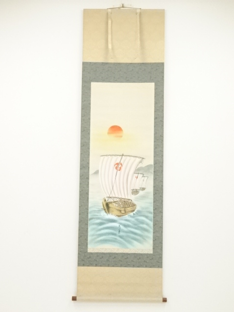 JAPANESE HANGING SCROLL / HAND PAINTED / TREASURE SHIP